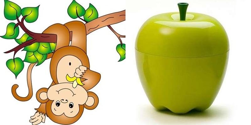 Con khỉ và quả táo gỗ